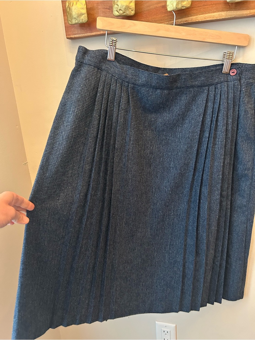Vintage Pleated Skirt Wool Blend Dark Academia Preppy Classic size 40 - Picture 9 of 14